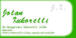 jolan kukorelli business card
